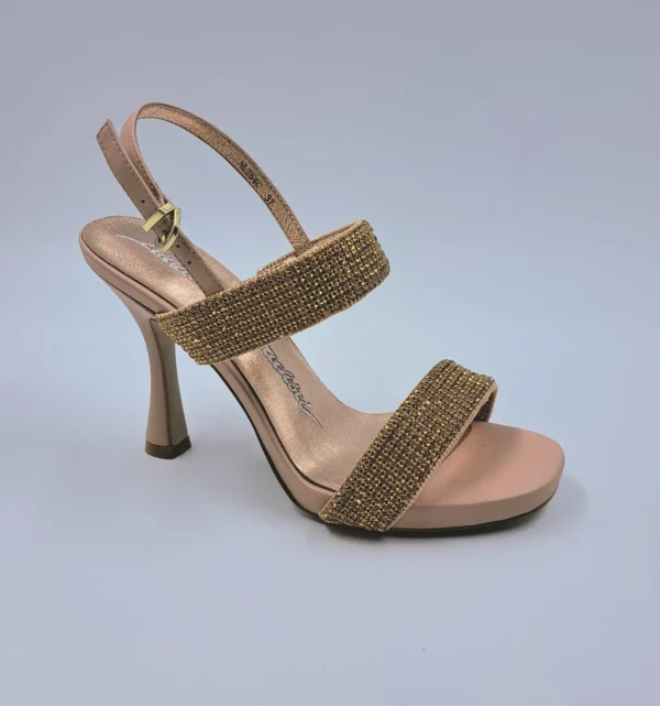 SANDALI PELLE FASCE STRASS CIPRIA