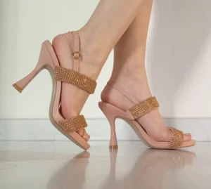 SANDALI PELLE FASCE STRASS CIPRIA