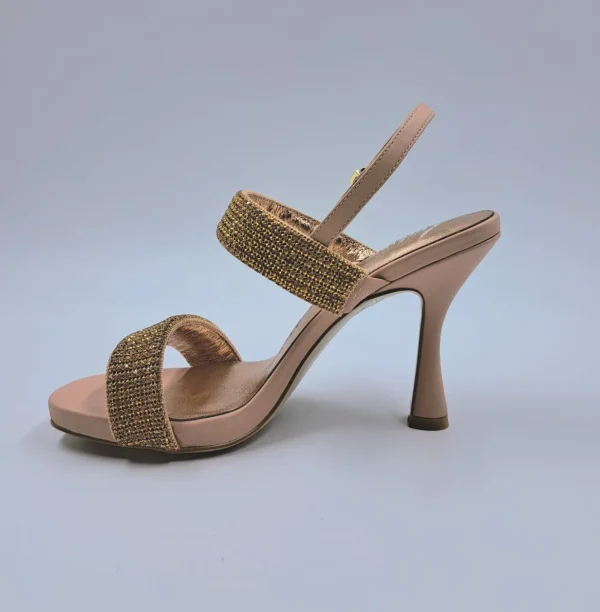 SANDALI PELLE FASCE STRASS CIPRIA