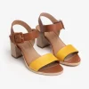 SANDALI PELLE FASCIA GIALLA