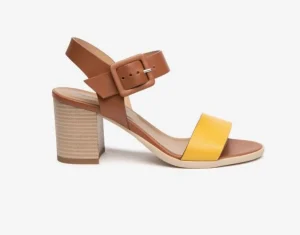 SANDALI PELLE FASCIA GIALLA
