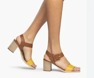SANDALI PELLE FASCIA GIALLA