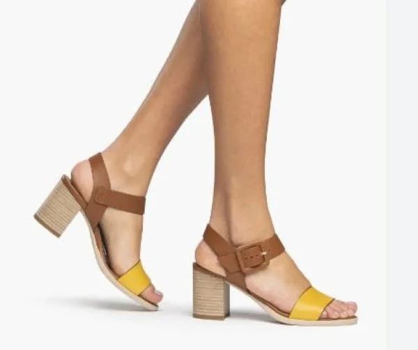 SANDALI PELLE FASCIA GIALLA