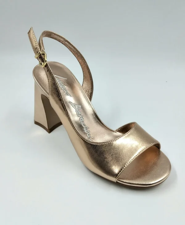 SANDALI PELLE METALLIZZATA PEACH