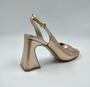 SANDALI PELLE METALLIZZATA PEACH