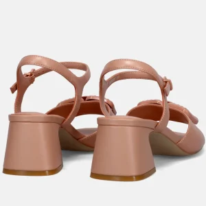SANDALI PELLE NUDE CON FIBBIA