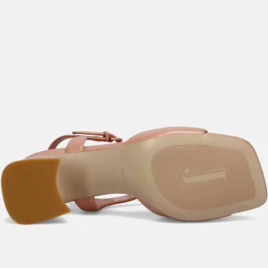 SANDALI PELLE NUDE CON FIBBIA