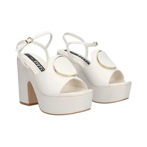 SANDALI PELLE PLATEAU BIANCO