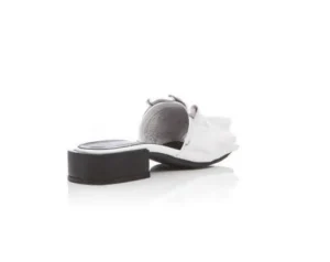 SANDALI PELLE ROUCHES BIANCO