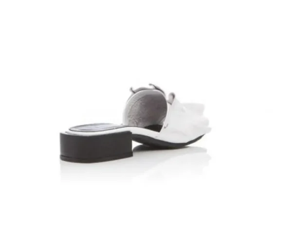 SANDALI PELLE ROUCHES BIANCO