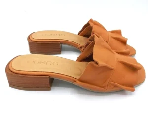 SANDALI PELLE ROUCHES CUOIO