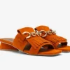 SANDALI PELLE SALLY FRANGE ARANCIO