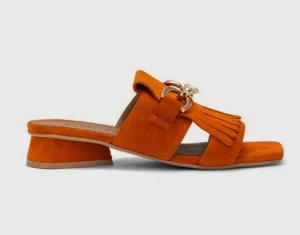 SANDALI PELLE SALLY FRANGE ARANCIO