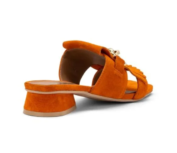 SANDALI PELLE SALLY FRANGE ARANCIO