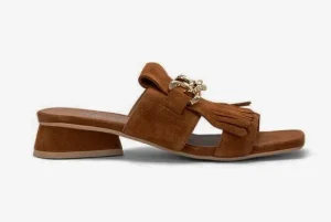 SANDALI PELLE SALLY FRINGE BRANDY