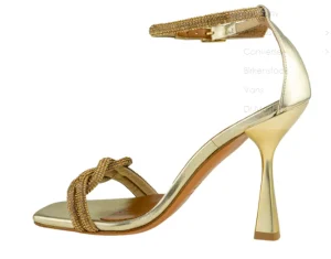 SANDALI PLATINO NODO STRASS PLATINO