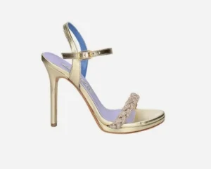 SANDALI PLATINO TRECCIA STRASS