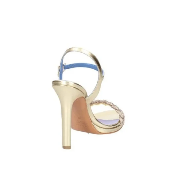 SANDALI PLATINO TRECCIA STRASS