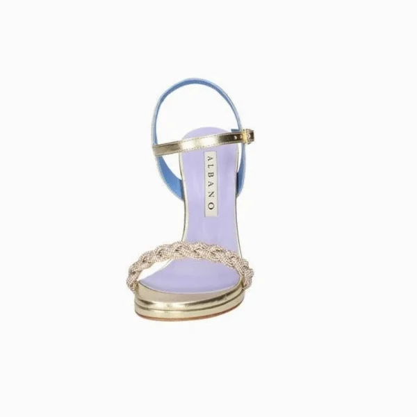 SANDALI PLATINO TRECCIA STRASS