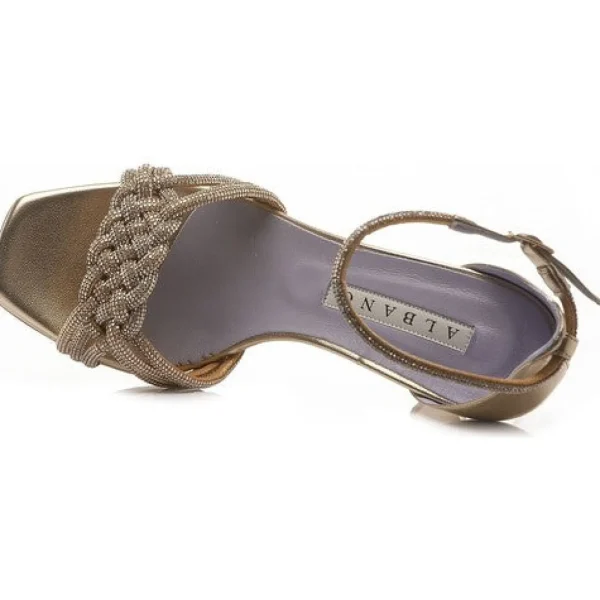 SANDALI RAME MULTI TRECCIA STRASS