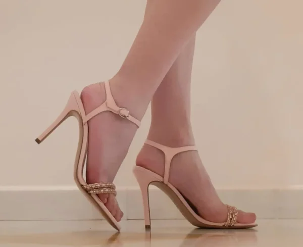 SANDALI RASO E PIETRE ROSA