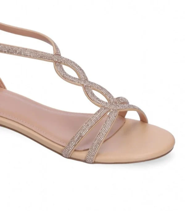 SANDALI TASHA GLITTER NUDE