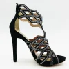 SANDALI TRONCHETTO DONNA PELLE SCAMOSCIATA STRASS
