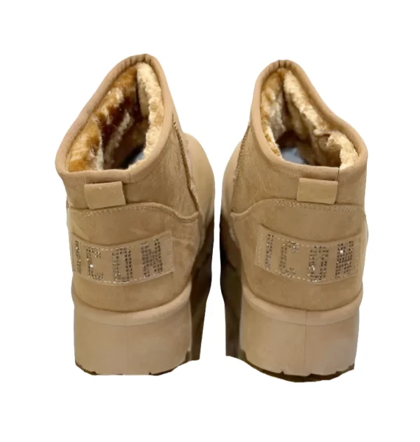 SCARPONCINI MAMMUT BEIGE LOGO STRASS