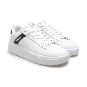 SNEAKERS BIANCA STRISCIA LOGO BLU