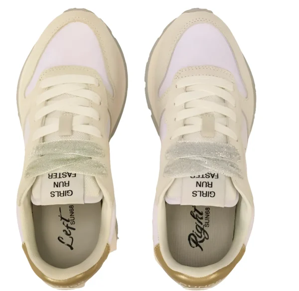 SNEAKERS ALLY GOLD SILVER SUN68 WHITE