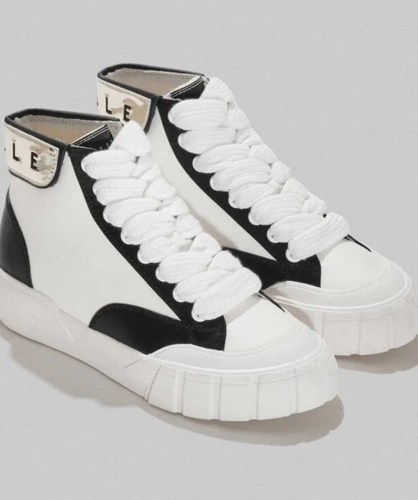 SNEAKERS ALTA CON DETTAGLI ORO E NERI