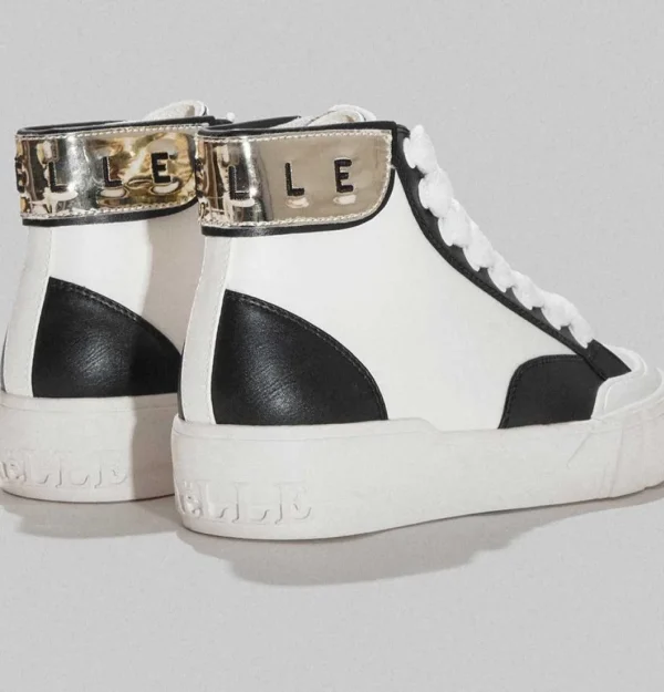 SNEAKERS ALTA CON DETTAGLI ORO E NERI