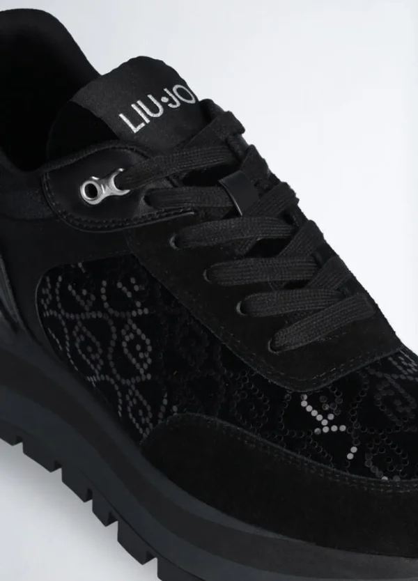 SNEAKERS AMAZING 24 RASO E SUEDE NERO