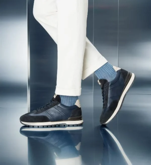 SNEAKERS AROLD PELLE BLU