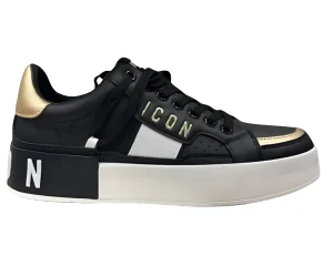 SNEAKERS BLACK ICON DONNA DETTAGLI GOLD
