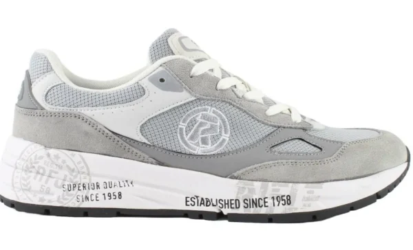 SNEAKERS CAMOSCIO TESSUTO GRIGIO