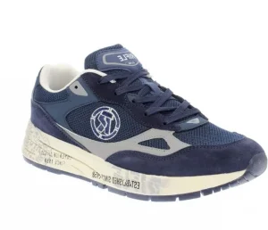 SNEAKERS CAMOSCIO TESSUTO BLU