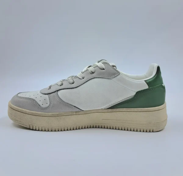 SNEAKERS EFFETTO VINTAGE DETTAGLIO VERDE
