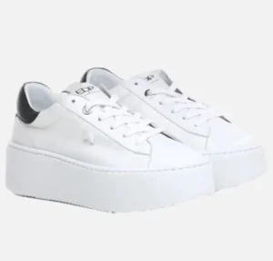 SNEAKERS EVA PELLE BIANCA SPOILER NERO