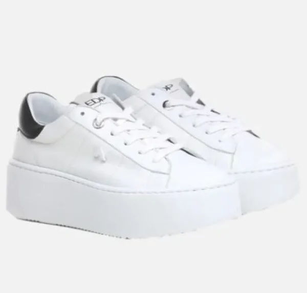 SNEAKERS EVA PELLE BIANCA SPOILER NERO