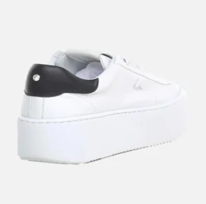 SNEAKERS EVA PELLE BIANCA SPOILER NERO
