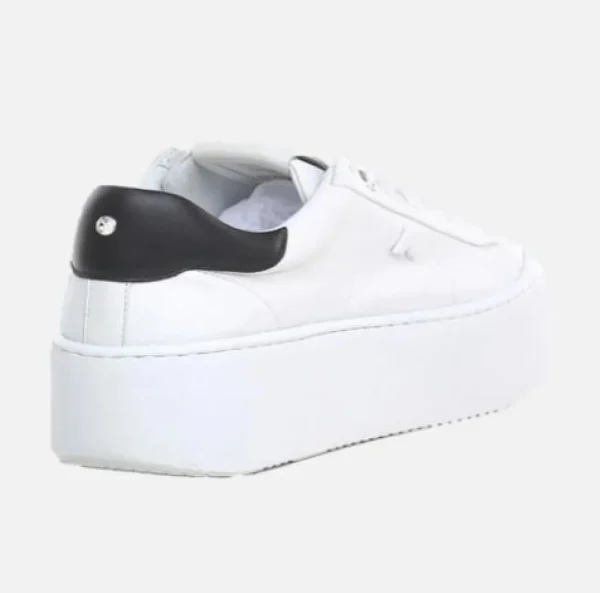 SNEAKERS EVA PELLE BIANCA SPOILER NERO