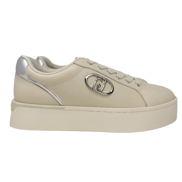 SNEAKERS LIU JO DONNA PRETTY IVORY DETTAGLI SILVER