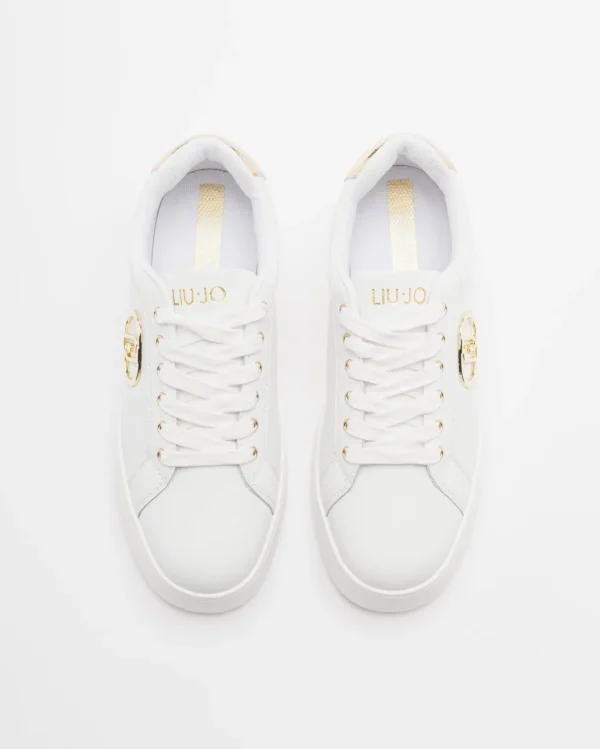 SNEAKERS LIU JO DONNA PRETTY WHITE DETTAGLI GOLD