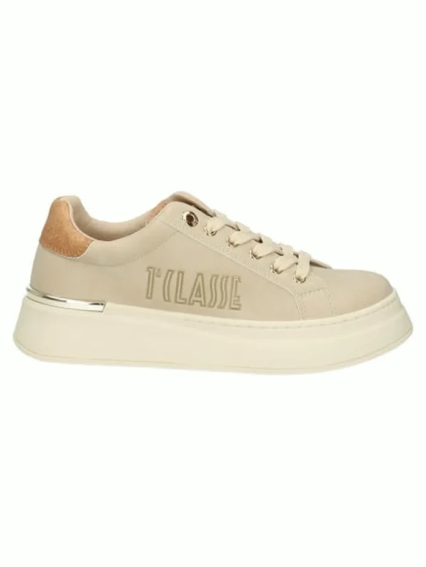 SNEAKERS LOGO LATERALE TAUPE