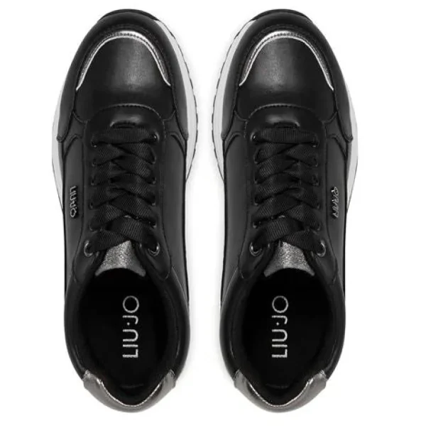 SNEAKERS NERA DETTAGLI ARGENTO