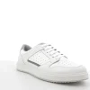 SNEAKERS PELLE BIANCA DETTAGLI GRIGI