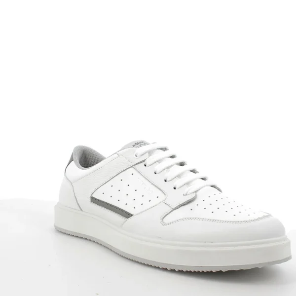 SNEAKERS PELLE BIANCA DETTAGLI GRIGI