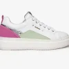 SNEAKERS PELLE BIANCA E SUEDE COLOR