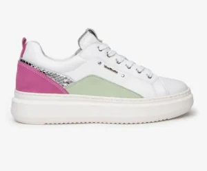SNEAKERS PELLE BIANCA E SUEDE COLOR